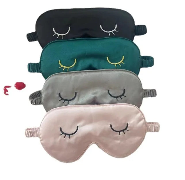 Silk Sleep Eye Cover Cute Lightweight Adjustable Eyeshade Mask Satin Night Eyeshade Covers for Women Men Sleep