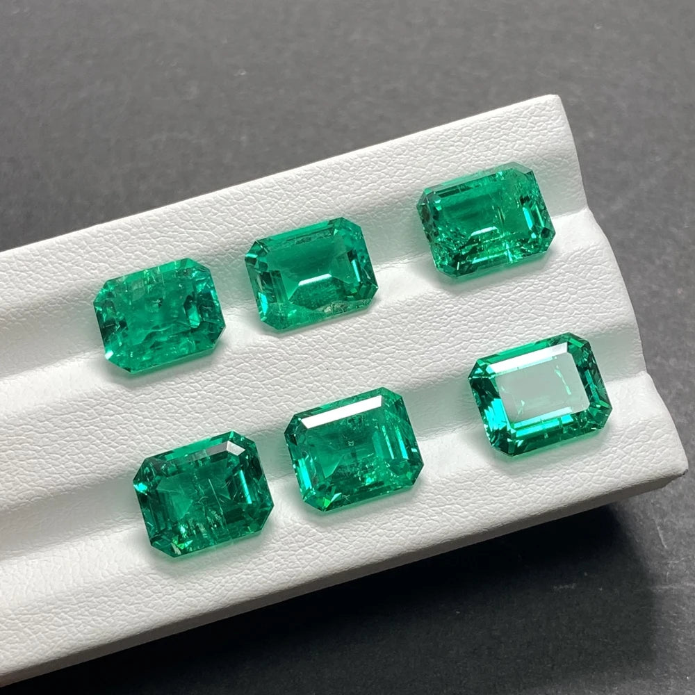 GRC Certificate Lab Grown Columbian Emerald 8x6 mm 1.2 Carat Emerald Stone Octagon Shape Emerald Gemstone Price