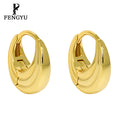 Luxury 18K Gold Geometric Round Hoop Earrings 925 Sterling Silver Simple Fashion Clasp Earring Custom Fine Jewelry Wholesale