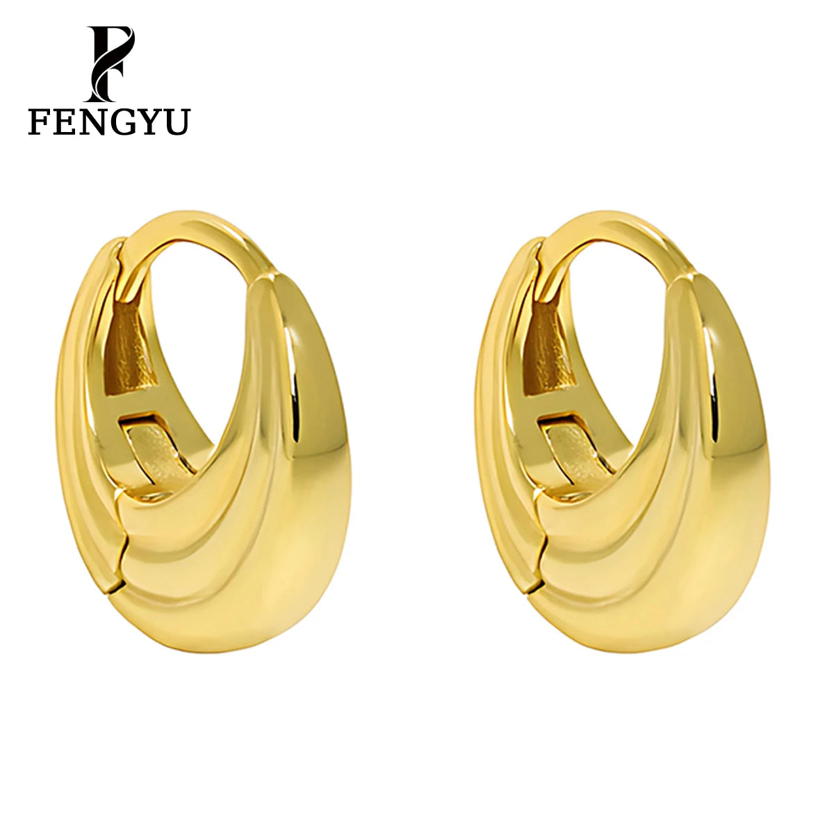 Luxury 18K Gold Geometric Round Hoop Earrings 925 Sterling Silver Simple Fashion Clasp Earring Custom Fine Jewelry Wholesale
