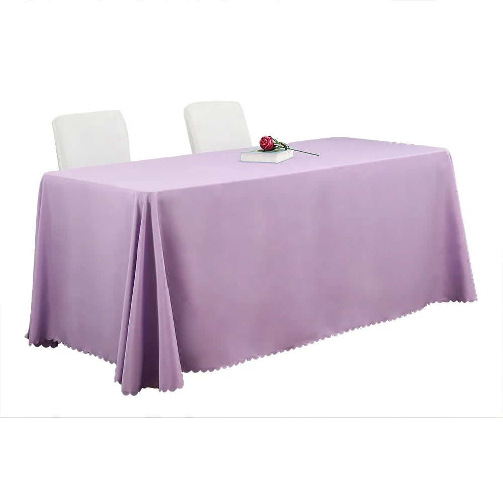 Wrinkle Free Fabric Washable Polyester Table Cover for Dining