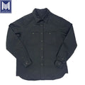Custom Design Vintage Style Breathable Woven 8oz Black Indigo Chambray Selvedge Denim Men Women Plus Size Casual Shirt Included