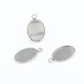 Good Quality Stainless Steel DIY Jewelry Pendant Necklace Charm Oval 13*18mm Settings Blank Base for DIY Jewelry Making