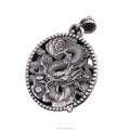 Certified S999 Vintage Hollow Dragon Pendant Domineering Men's One-Stop Three-Dimensional Heartache Round Necklace