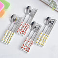 Outdoor Portable Cartoon Children's Cutlery Set Stainless Steel Ceramic Handle Flatware Set with Box
