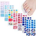 2023 Hot Selling Colorful New Design Foil Toe Nail Sticker Toe Nail Wrap Foot Sticker