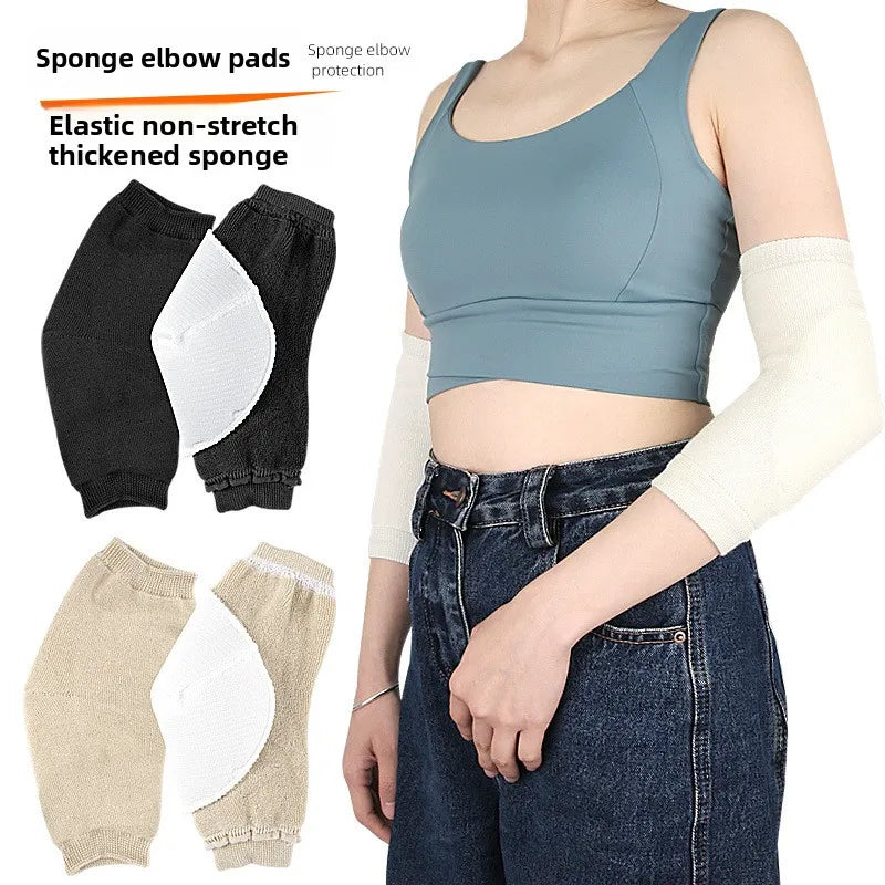 Melenlt Elastic Sponge Elbow Sleeve with Padding Knitted Sports Elbow Support for Badminton & Table Tennis