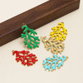 Stainless Steel 38*24mm Golden Large Coral Charms Enamel Coral Pendants for DIY Necklace Making Supplies Jewelry