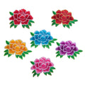 Assorted Peonies Handmade Embroidery Iron on Flower Patch
