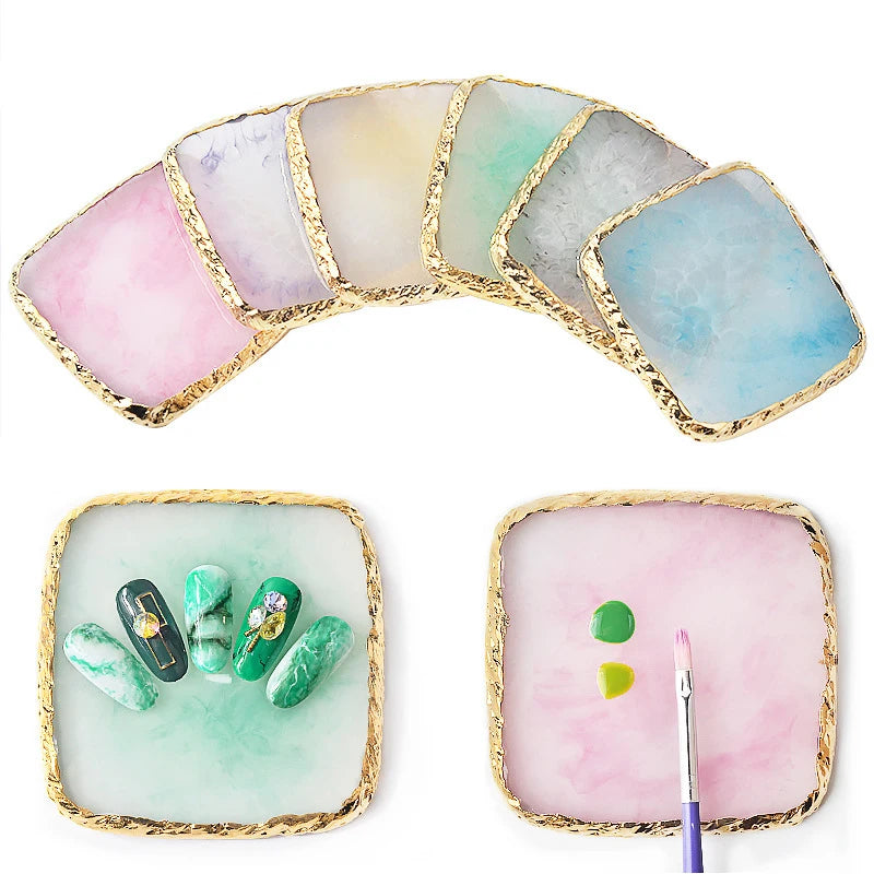 Natural Resin Nail Art DIY Display Square Shape Nail Art Manicure Palette
