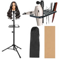 Leeons 50 Inch Iron Thin Adjustable Wig Stand Tripod with Square Tool Tray for Cosmetology Hairdressing
