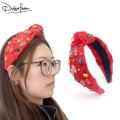 Dream Fashion Red Gold Green Baroque Custom Crystals Hair Clasp Lightweight Customizable Christmas Pearl Headbands for Girls MegaBDM