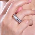 Kirin Trendy 925 Sterling Silver Tennis Finger Rings for Women Rhodium & Silver Plated for Weddings & Gemstone Jewelry