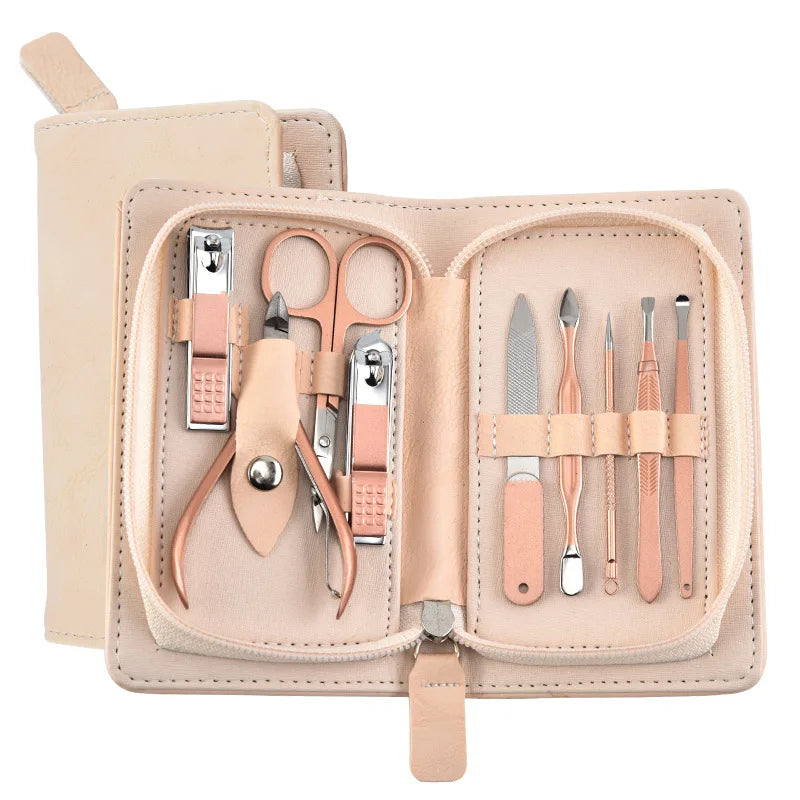 Professional Manicure Set Nail Clippers Pedicure File Fingernail Clipper Grooming Kit Cuticle Nipper Scissors Stainless Steel
