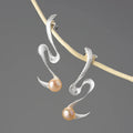 Lotus Fun 925 Sterling Silver 18K Gold Plated Natural Fresh Water Pearl Dangle Earrings for Women Gift Good Quality Fine Jewelry