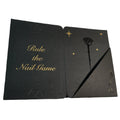 Custom Black Paper Pockets Folders with Offset Paper & Cardboard Gold Foil Logo Hot Stamping Embossed Finish for Office Use