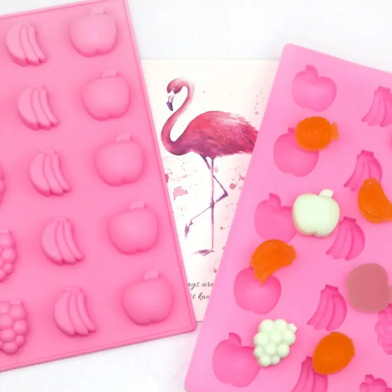 697 Factory Free Sample 25 Cavities Fruit Shape Silicone Gummy Candy Mold  Silicon Chocolate Moulds Silicone Ice Cube Tray