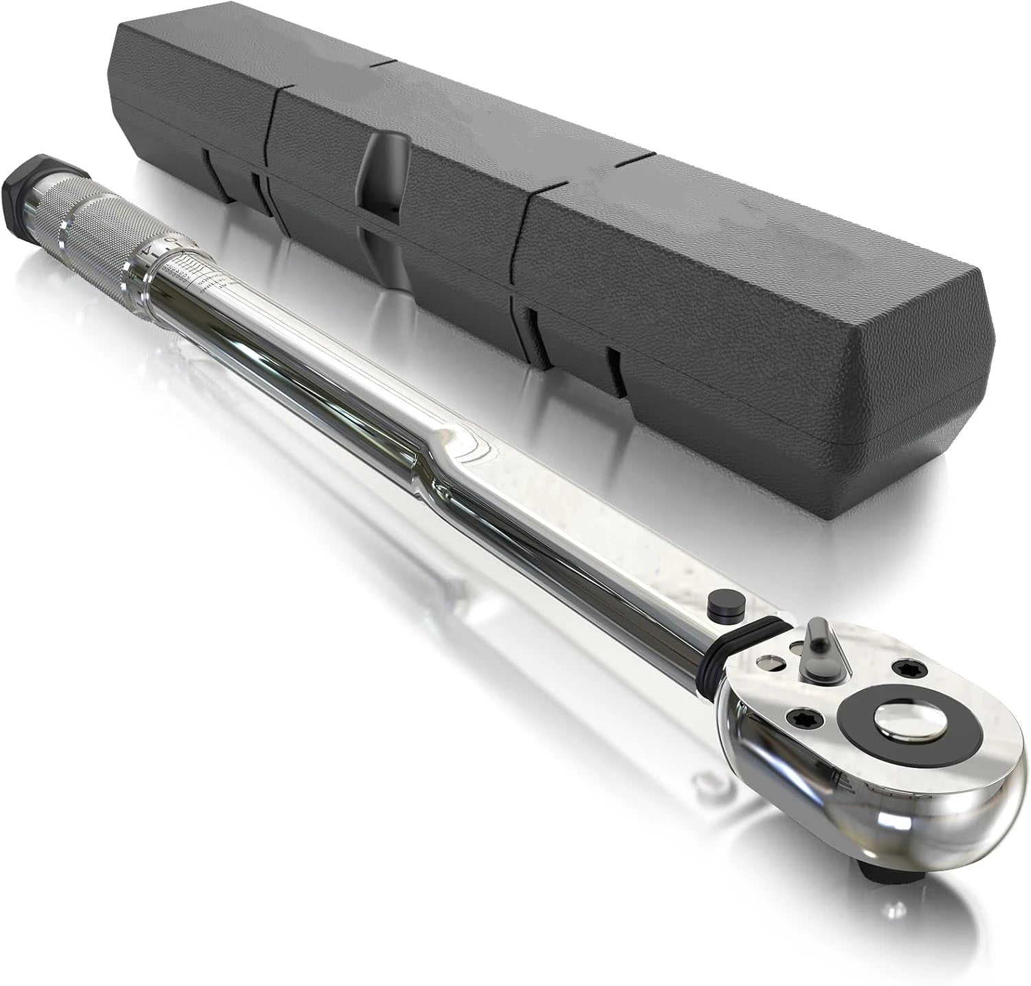 3/8 Inch Drive Torque Wrench 10-80ft.lb 13.6-108.5nm Silver Click Wrench with Dual Scale High Precision for Bike Moto Car Repair