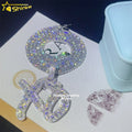 Ready to Ship 925 Silver XO Pass Diamond Tester Hip Hop Moissanite Diamond Letter Pendant for Necklace