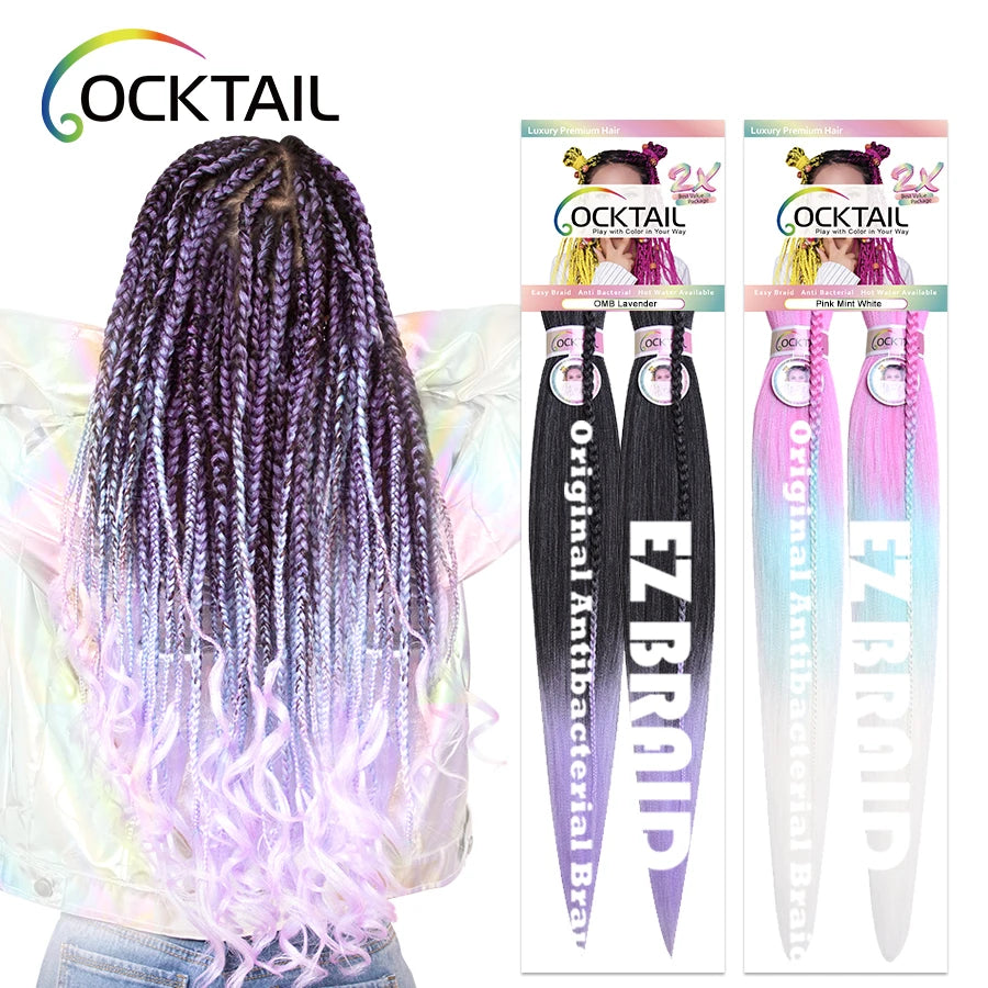 Crochet extra Long Easy Braid Hair Pre Stretch Hot Water Professional Ombre Pre Stretched Braiding Hair with Customize