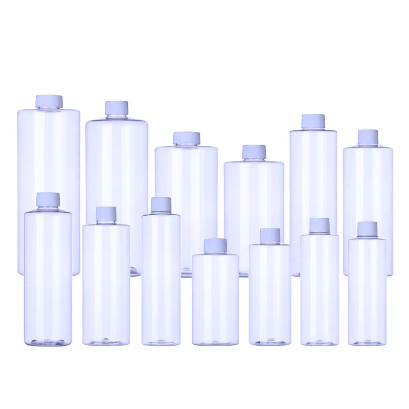 240ml 250ml 280ml 300ml 400ml 480ml 500ml 650ml 750ml 900ml 1L Large Flat Shoulder Bottle Recycled PET Bottles for Shower Gel