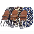 Wholesale Men Ladies Braided Fabric Elastic Woven Stretch Jeans Belts