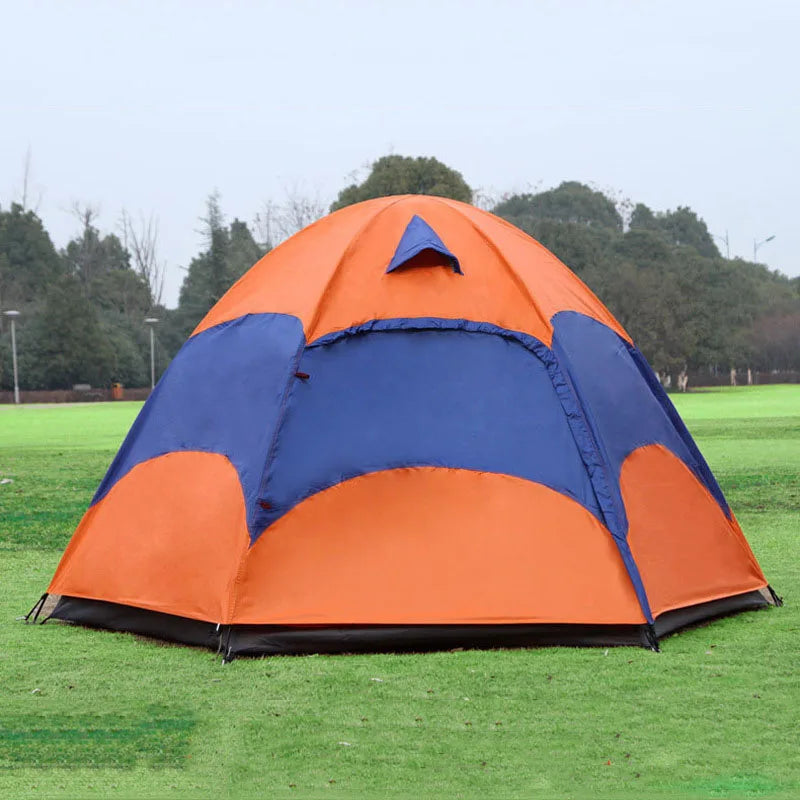 Custom Outdoor Camping Big Space 5-8 Person Hexagon Family Tents Waterproof Durable Tents