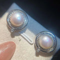 7-8MM Inlaid Bow Freshwater Pearl Stud Earrings Trendy Party Crystal Jewelry for Women for Engagement or Wedding 1pair
