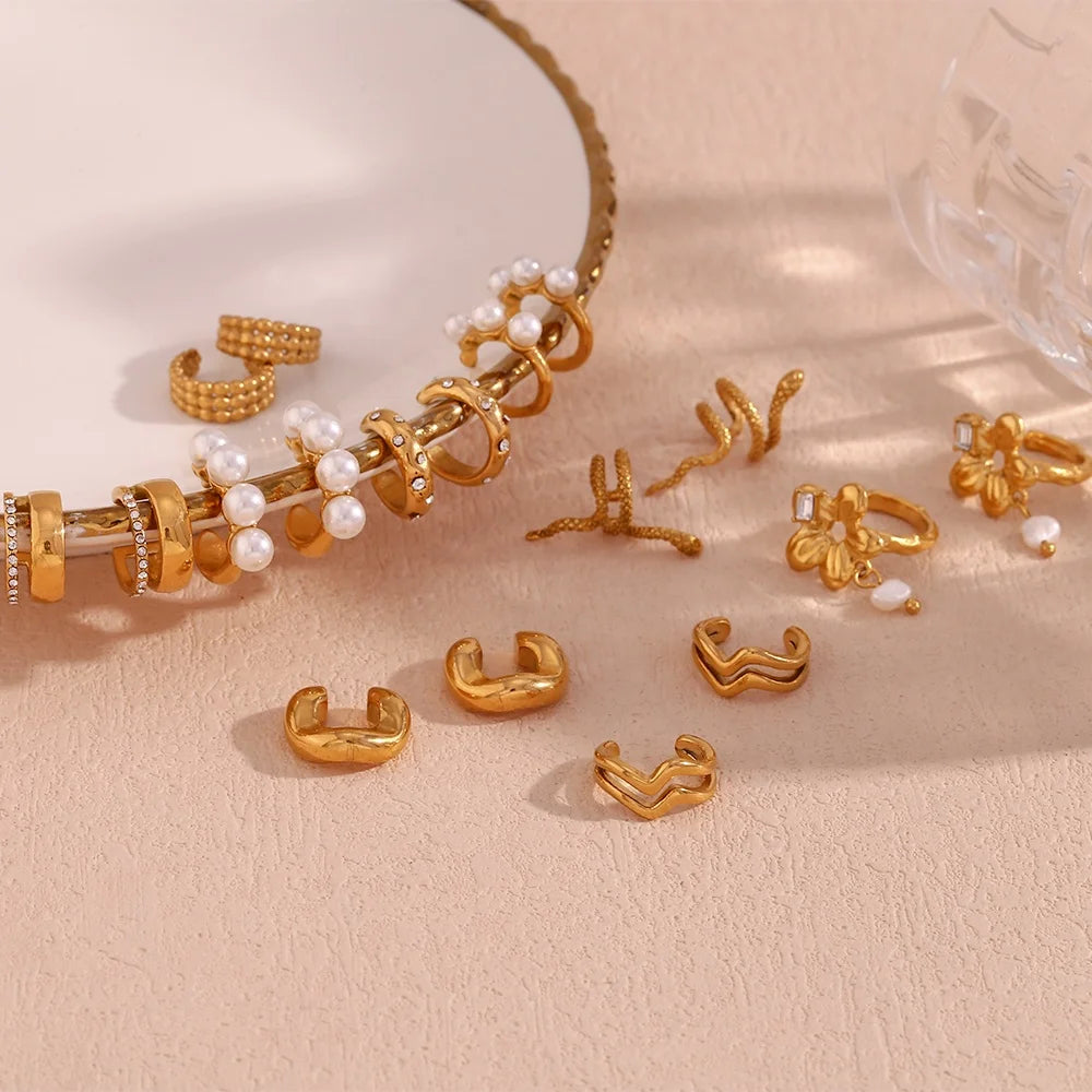 New Design Clip on Earring Set Women's Accessories 2023 Gold Plated Jewelry Stainless Steel Jewelry Wholesale