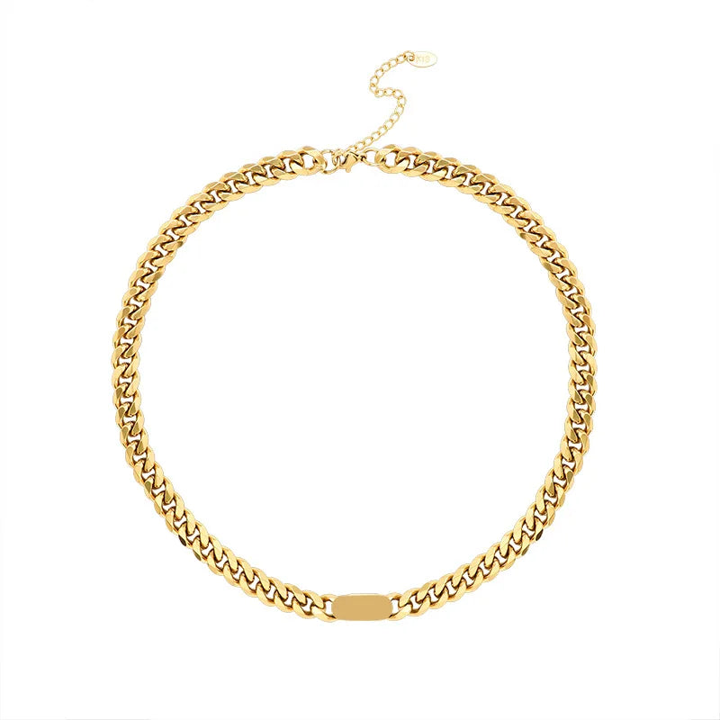 Wholesale New Design Stainless Steel Cuban Chain Bracelet Necklace Women's Jewelry