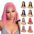 Wholesale Synthetic Front Lace Long Straight Silk Base Lace Front Wigs Heat Resistant for Black Women