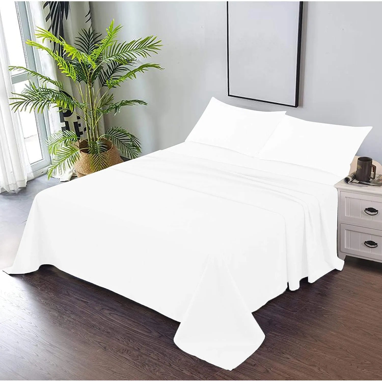 High Quality Washed Pure Cotton Bed Linen Ultra Soft Flat Sheet With Opp Bag