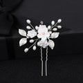 Crystal Flower Leaf Wedding Hair Accessories Bridal Hair Pin Elegant Opal Bridal Hair Pins Women