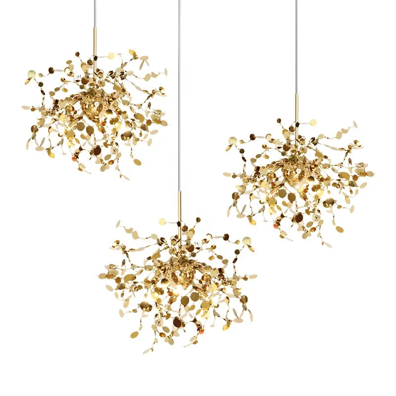 Nordic Simple Creative Stainless Steel Pendant Lamps Classic Vintage Gold   Chandelier