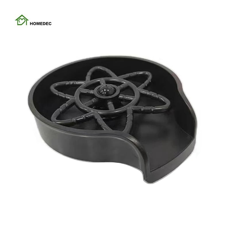Hot Selling Eco-Friendly Black Metal Stainless Steel Automatic Faucet Cleaning Tool Glass Washer Bottle Rinser Bars Accessories