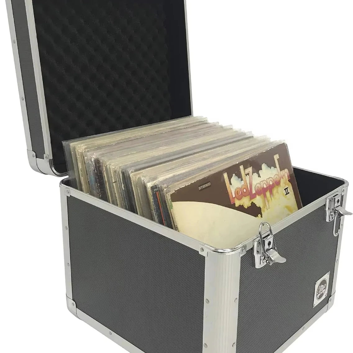 Durable Vinyl Record Album Storage Case with Unique Front Flap Opening LP Storage Boxes