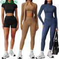 Hot Selling Soft Nude Feeling Yoga Women Sets High Waist Workout Active Wear Quick Drying Casual Fitness Sets