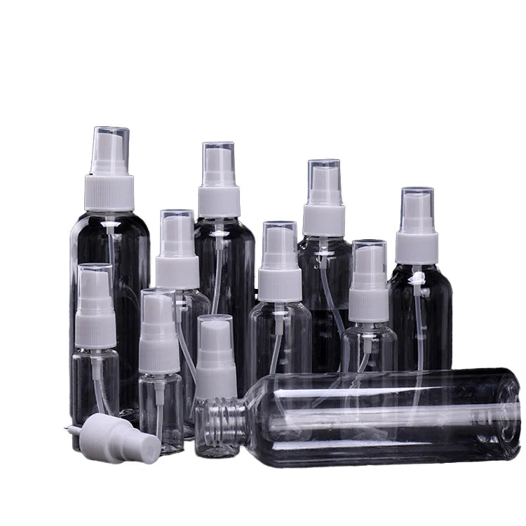 For Clear PET Plastic Face Mist Spray Bottles with Fine Sprayer 5ml 10ml 15ml Sizes Screen Printing & Pump Sealer