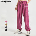 RUIQUWIN Most Popular New Sports Quick Dry Running Women High Waist Leisure Cargo Pants Breathable Fitness Yoga Pants