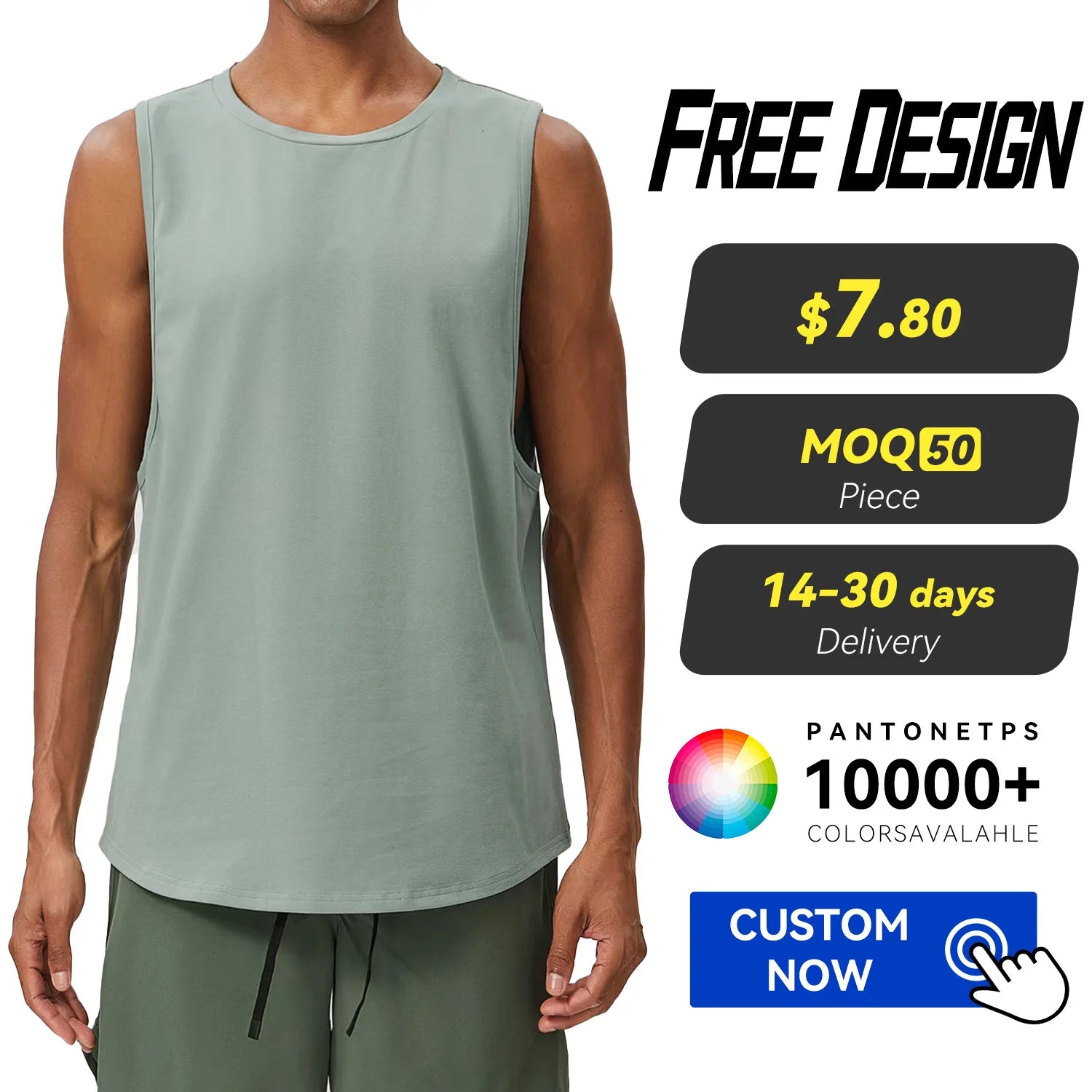Factory Wholesale Knitted Sporty Cotton Men's Sports Tank Top Quick Dry Breathable Outdoor Running Training Basketball Gym Vest