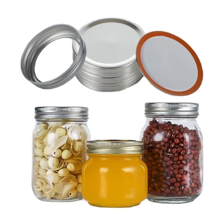 Wholesale 380ml 480ml 500ml Round Shape Plain clear Mason Glass Jar with Snap Metal Lid