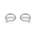 Mini Small 925 Sterling Silver Symbol Sign Micro Inlay CZ Diamond Wild Stud Earrings For Women