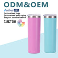 Custom Logo Insulated Design 20 oz Flat Bottom Sublimation Tumbler Spill-Free Stainless Steel Thermal Tumbler