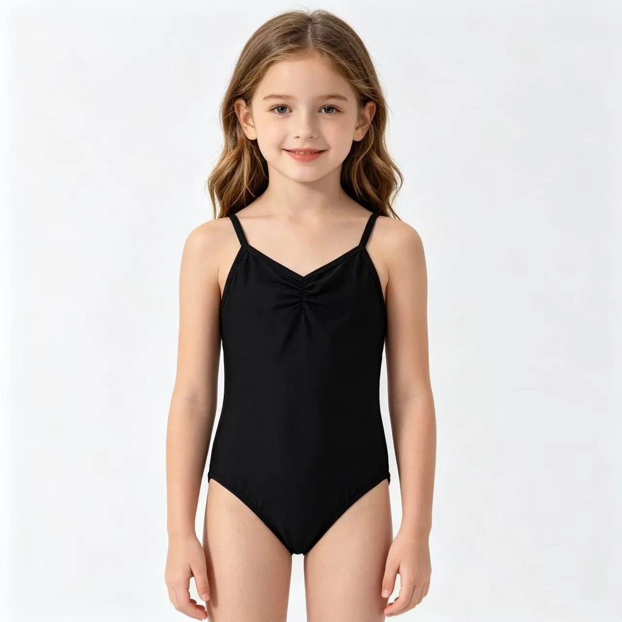 Black Sleeveless Sling Ballet Leotards Camisole Ballerina Dance Wear Gymnastic Dancing Practice Clothing with Lining