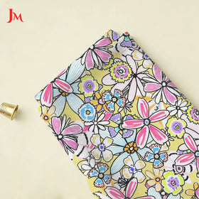 Lightweight Pure Cotton Woven Poplin Fabric with Digital Flower Design for Girls/Boys Dress Shirt