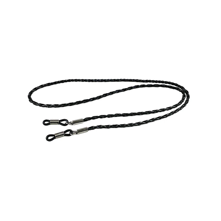 Adjustable Silicone Fastening Ring Braided Leather Sunglass Cord with Fastener Eyeglasses Cases & Bags