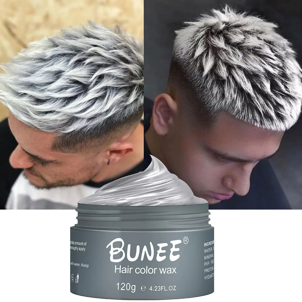 BUNEE 100g Hair Styling Wax Water Based Matte Finished Strong Hold Super Temporary Hair Color Wax