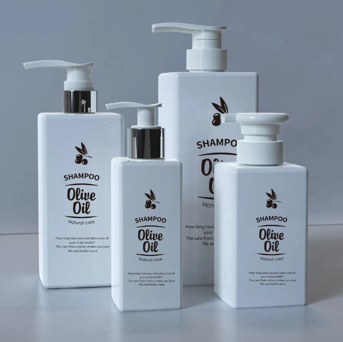Reusable Luxury 500ml White Squared Press Body Lotion Shampoo Bottle with Plating Pump