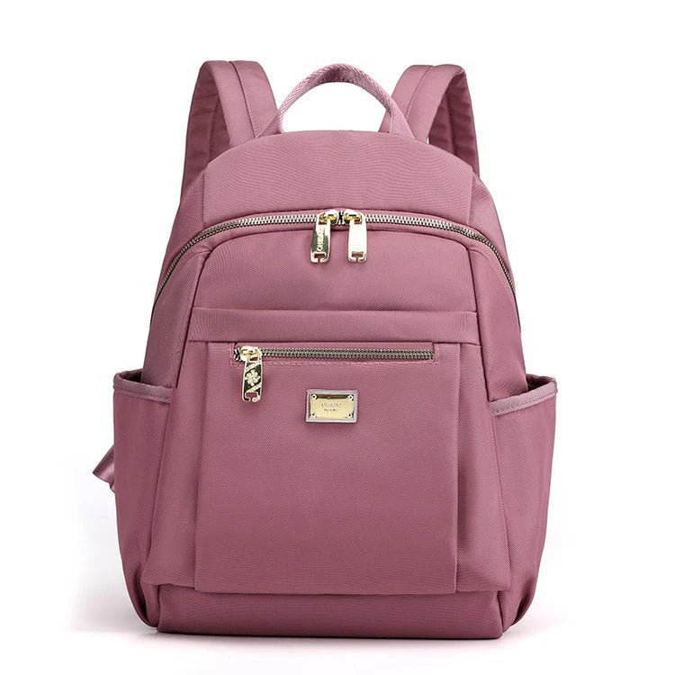 Quilted pink College Trendy Waterproof Canvas Backpack for Women Customizable