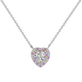 Dylam Stylish Bling 5A Cubic Zirconia Heart Shape Pendant Necklace Women Sterling Silver Rhodium Plated Eternity Necklace